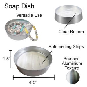 Bar soap angled on clear base soap dish close up