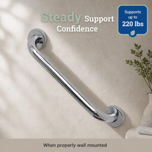 Heavy-duty handicap safety bar used as a mobility assist rail