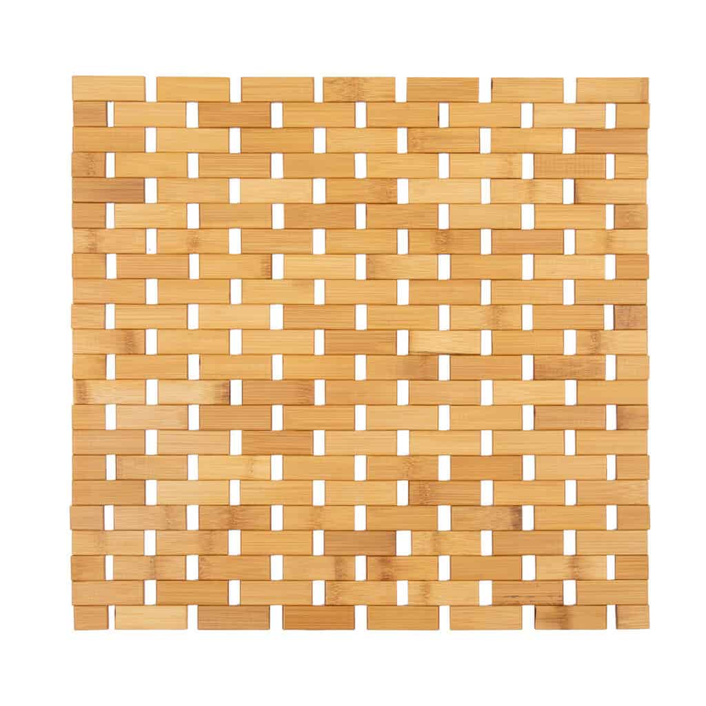 Square Bamboo Shower Mat Slats Bamboo Mat