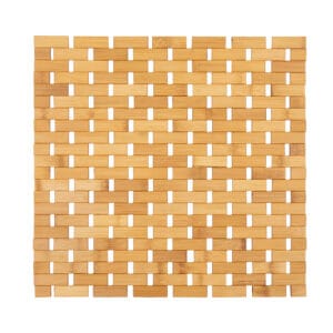 Square duckboard for bathroom in natural bamboo, light brown color