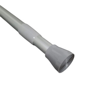 Chrome tension adjustable shower curtain rod, 43 to 79 inches, no drill installation, rust-resistant finish
