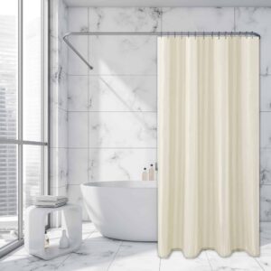 Beige Extra Long Shower Curtain Striped