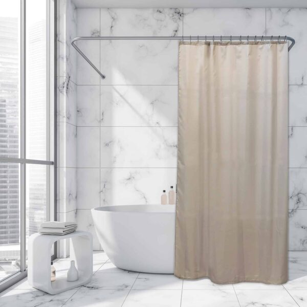 Taupe Extra Long Shower Curtain 12 Rings