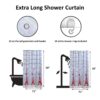Extra Long Shower Curtain 12 Rings Paris
