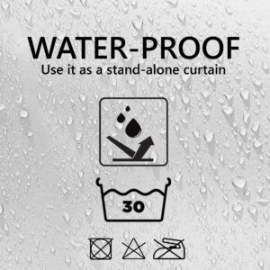 Waterproof cubic-pattern fabric with care symbols on wet textured background