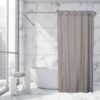 Taupe Extra Long Shower Curtain Polyester Hook Less Cubic 79"L x 71"W