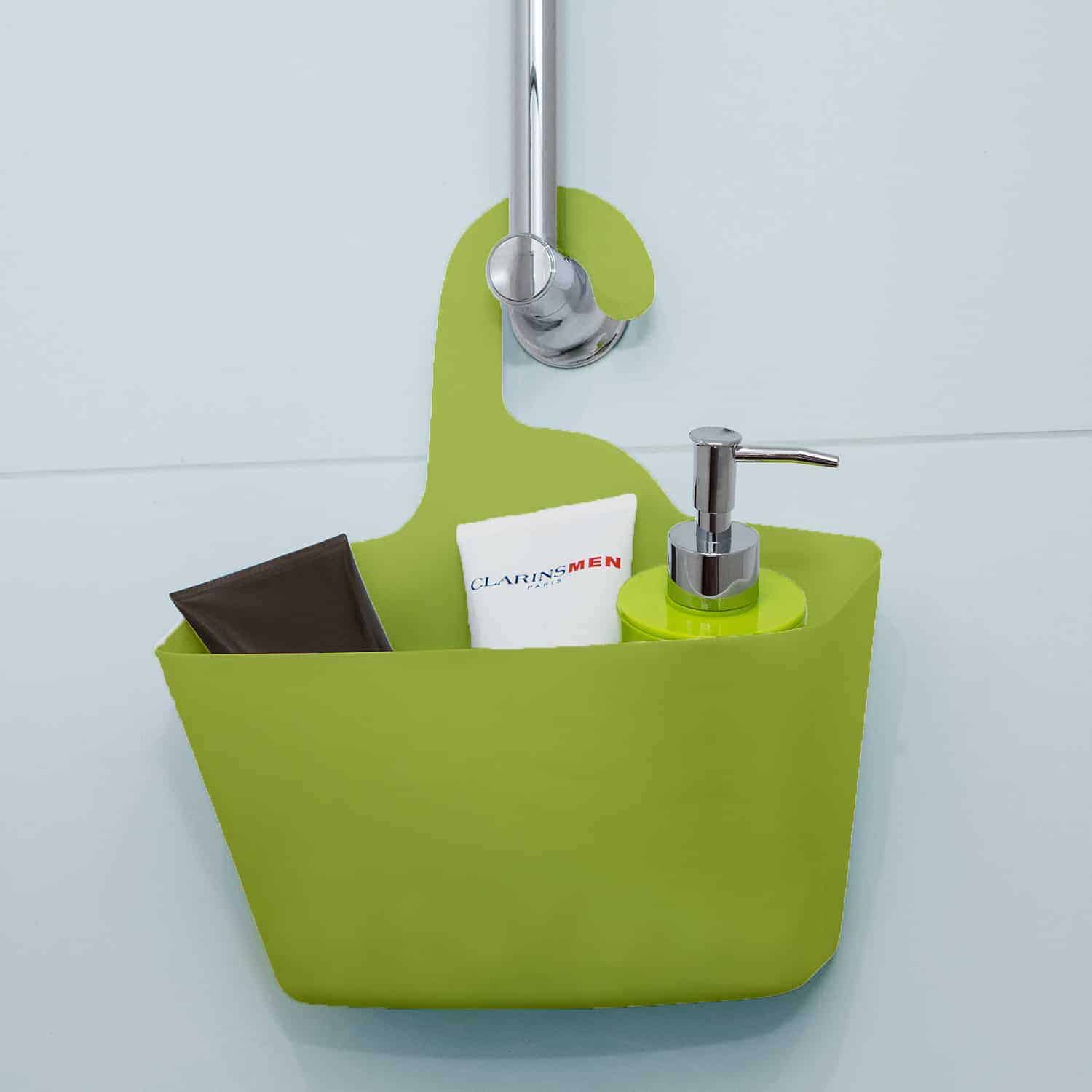 Evideco Taupe Hanging Shower Caddy Organizer Plastic Basket