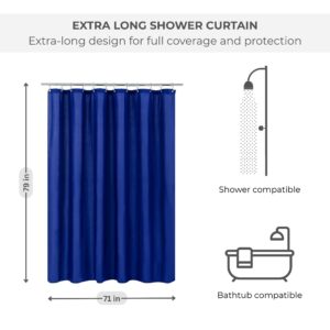 Shower curtain dimensions with icons and size info