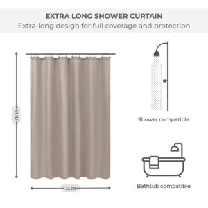 Shower curtain dimensions with icons and size info