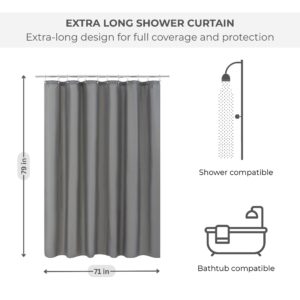 Shower curtain dimensions with icons and size info