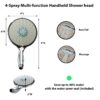 Large Chrome 4-Spray Multi-Function Handheld Shower Head
