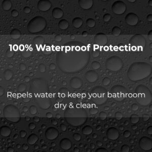 Water droplets showing waterproof shower curtain