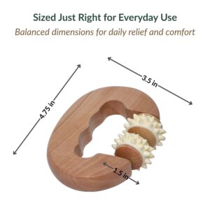 Muscle massage roller dimensions diagram showing 4.75-inch length, 3.5-inch width, and 1.5-inch height