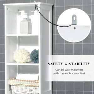 Close-up of safety feature with wall-mounting anchor: Detailed view highlighting the wall-mounting anchor for added safety and stability in securing the cabinet.