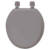 Taupe Round Molded Wood Toilet Seat