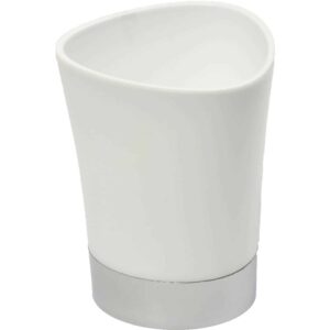 Shiny White Bathroom Tumbler Cup or Toothbrush Holder