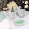 set Shiny White Bathroom Tumbler Cup or Toothbrush Holder