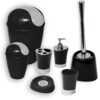 bath accessories set Black Bathroom Tumbler Cup Shiny Chrome