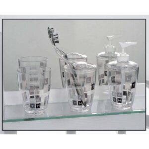 bath set Peace And Loft Clear Toothbrush Holder Stand for Bathroom Vanity Countertop