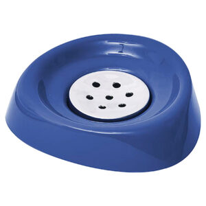Bath Soap Dish Cup -Chrome Parts- Navy Blue