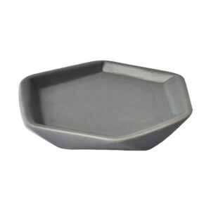 Bathroom Soap Dish Cup Diamond Stoneware Grey