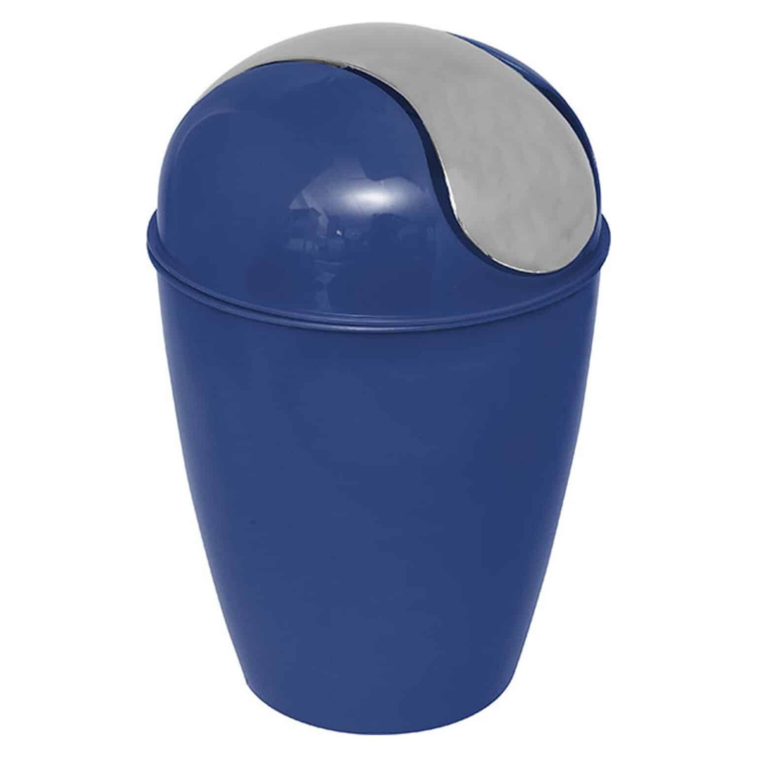 Navy Blue Mini Trash Can for Countertop