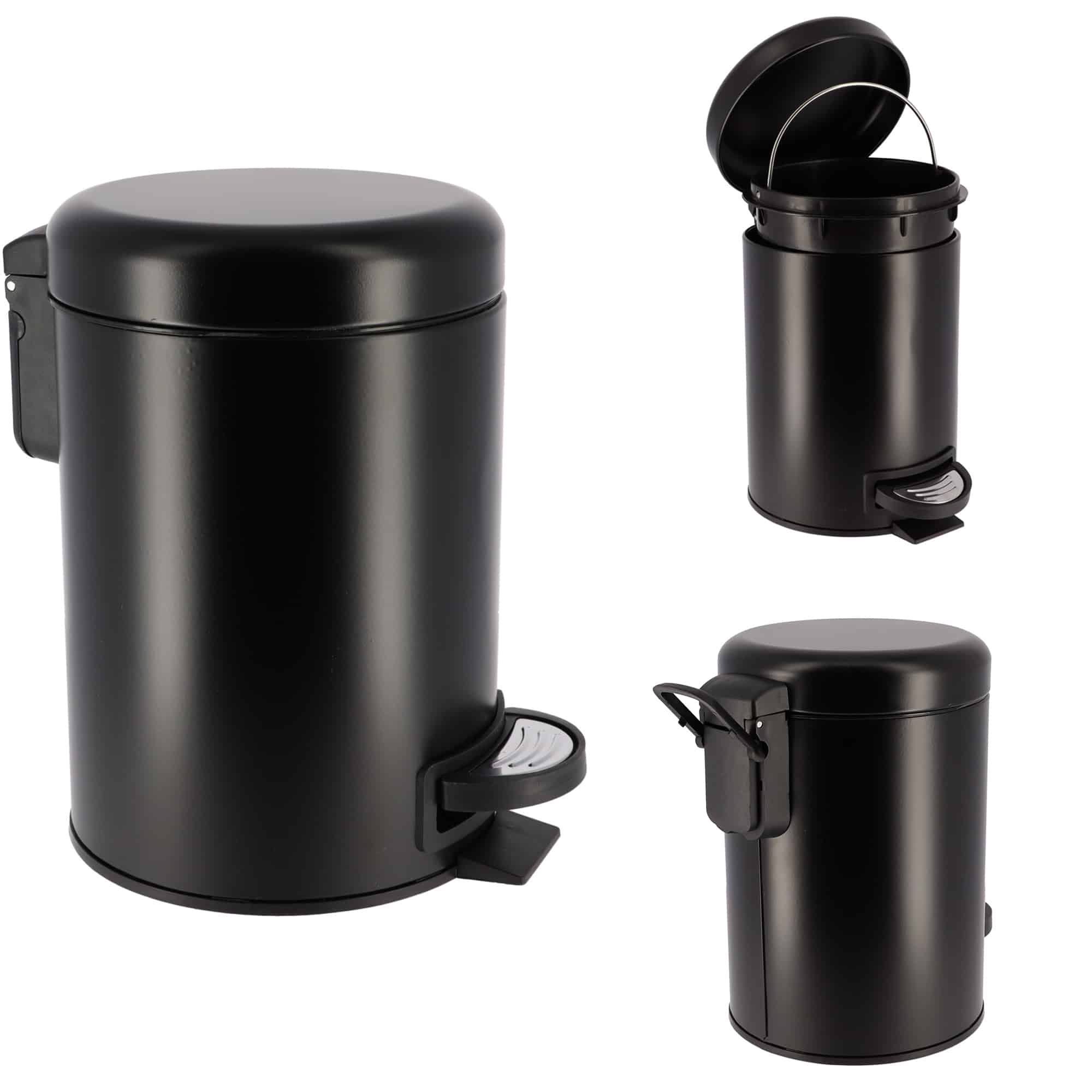 https://evideco.com/wp-content/uploads/2018/09/6543103-Soft-Close-Small-Round-Metal-Bath-Floor-Step-Trash-Can-Waste-Bin-3-liters-0.8-gal-Black-4.jpg
