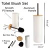 size Toilet Brush and Holder Set White Bamboo
