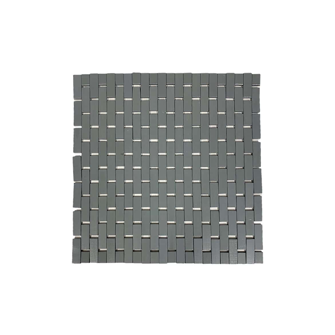 Grey Bathroom Rug Bamboo Floor Mat 32"L x 20"W