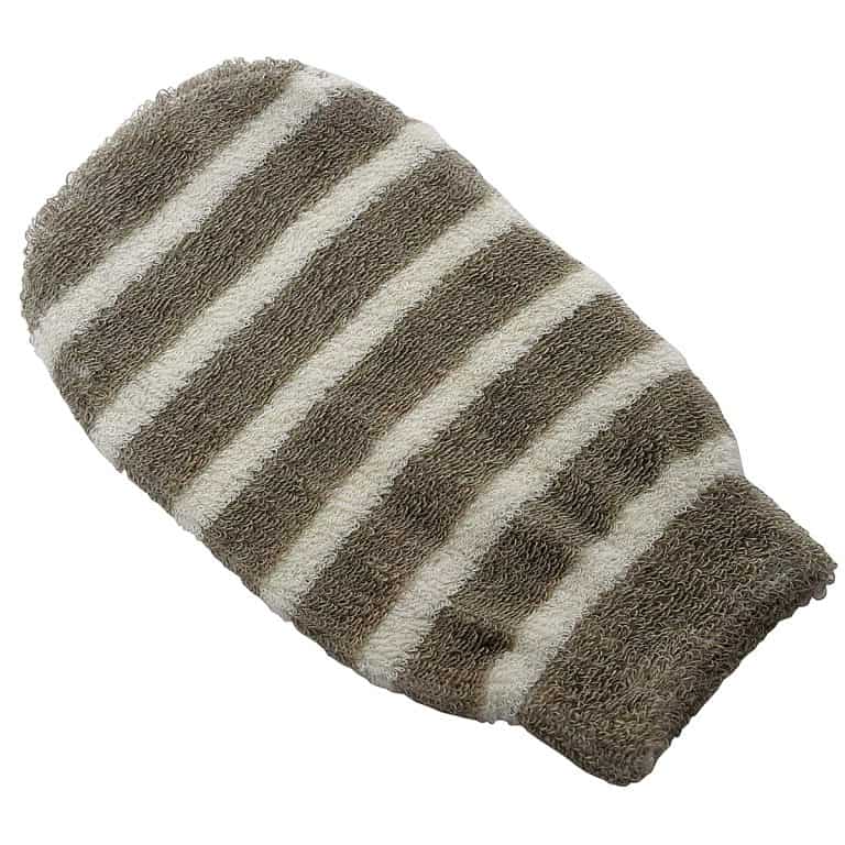Body Care Body Scrub Wash Glove WellBeing Striped Taupe/Cream