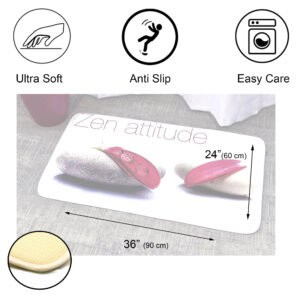 "Product infographic showing ultra-soft, anti-slip, easy-care features with 36x24 inch dimensions"