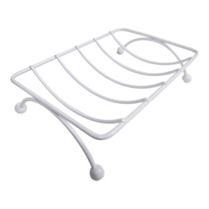 White Metal Wire Soap Dish Holder Self-Draining