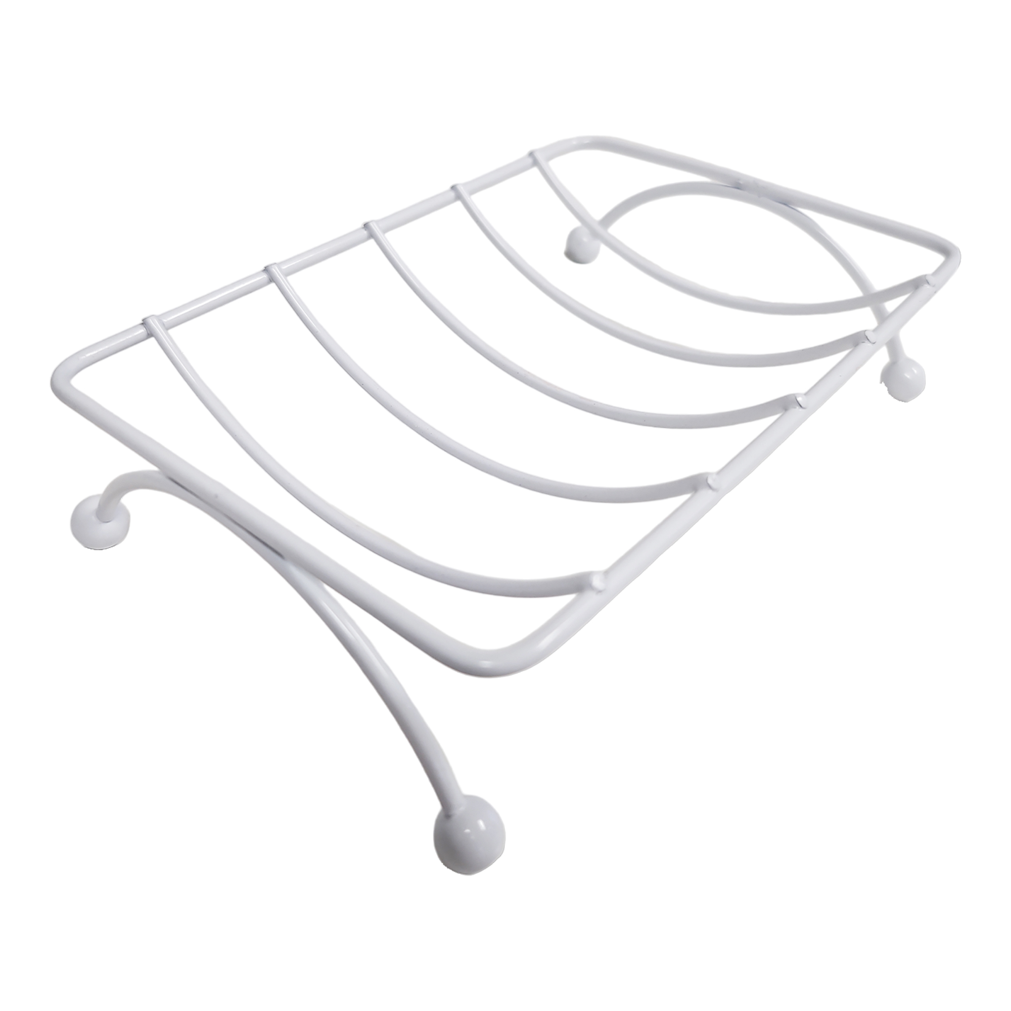 White Metal Wire Soap Dish Holder Self-Draining