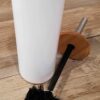 Bathroom Free Standing Toilet Bowl Brush and Holder PADANG White -Bamboo Top Cover