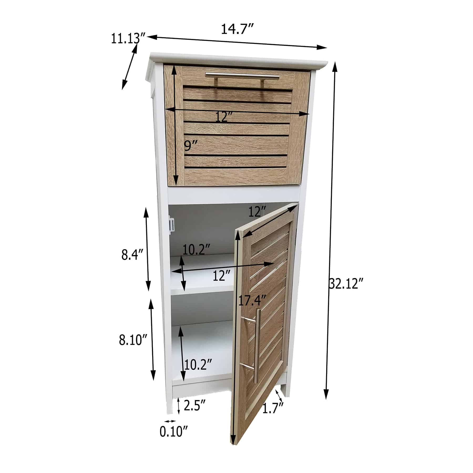 Bathroom Storage Floor Cabinet Miami White 32.7