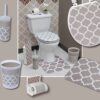 Escal Bathroom Free Standing Toilet Bowl Brush and Holder Taupe