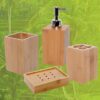 Ecobio Bamboo Square Bathroom Toothbrush Holder Color: Brown