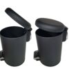 Soft Close Small Round Metal Bathroom Floor Step Trash Can Waste Bin 3-liters/0.8-gal Black