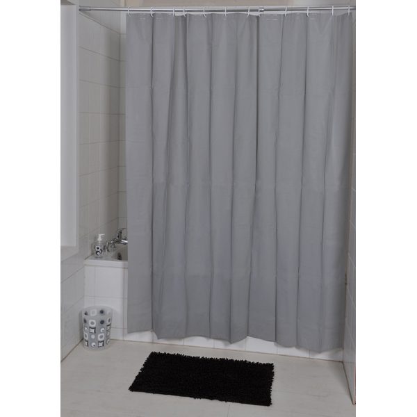 Solid Eva Bathroom Shower Curtain, Grey