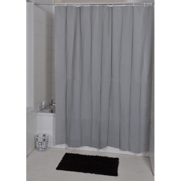 Evideco Solid Eva Bathroom Shower, Solid Grey Shower Curtain