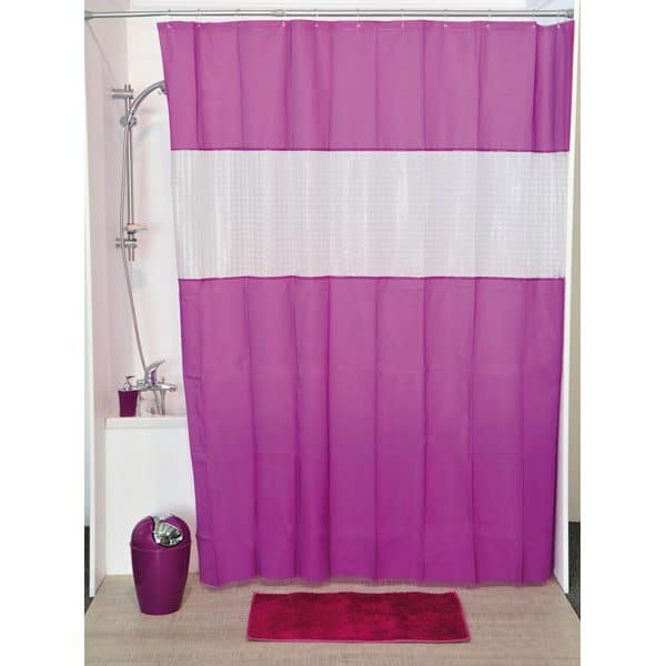 Laser Peva Solid Colors Bathroom Shower Curtain, Purple