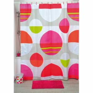 Eclats Polyester Printed Fabric Shower Curtain, Multicolored