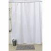 Design S Fabric Polyester Shower Curtain with 12 Matching Rings, White