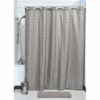 Hookless Shower Curtain Polyester Cubic- Color Matching Hooks 71L x 79H/ 180 x 200 cm Taupe