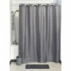 Hookless Shower Curtain Polyester Cubic- Color Matching Hooks 71L x 79H/ 180 x 200 cm Grey