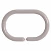 Shower Curtain Rings Plastic Hooks Solid And Clear Color Set of 12 Solid Taupe