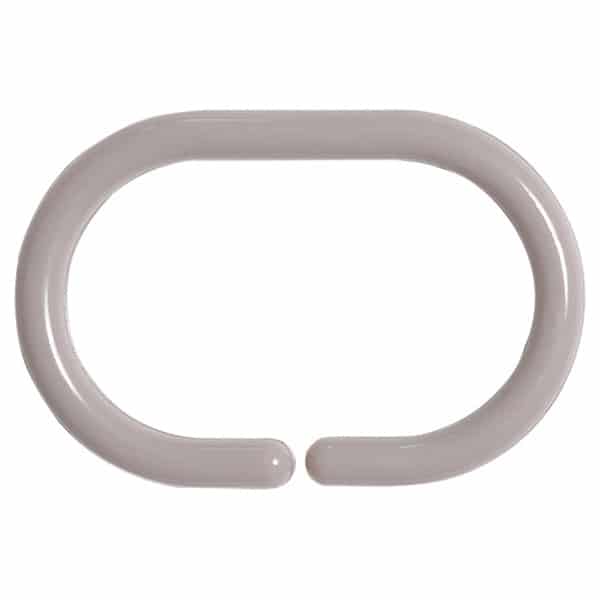 Evideco Shower Curtain Rings Plastic Hooks (Set of 12) - Solid Taupe