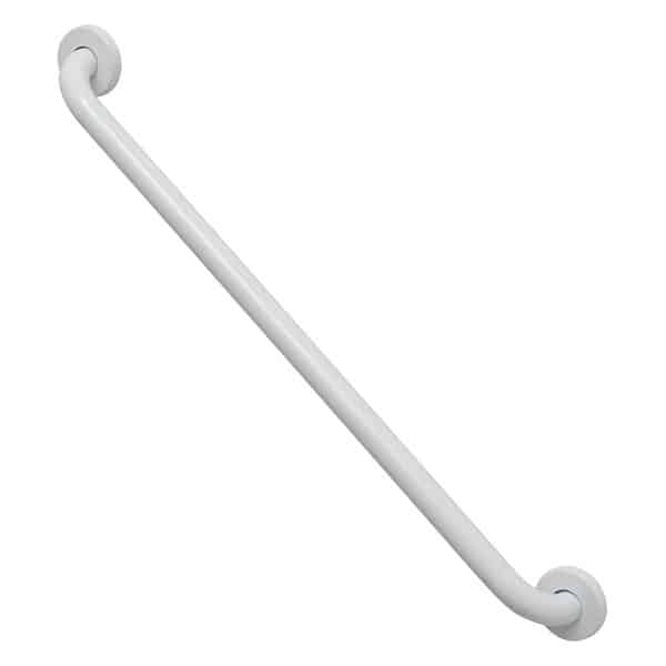 Stainless Steel Bath and Shower Straight Grab Bar - Concealed Mounting Snap Flange - 1 Diameter x 23.6 Lengt White