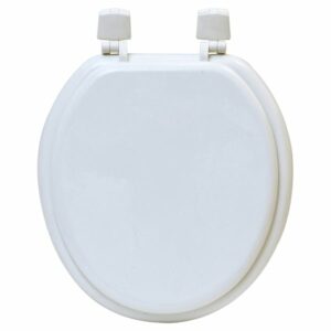 Round Molded Wood Toilet Seat Solid Color, White