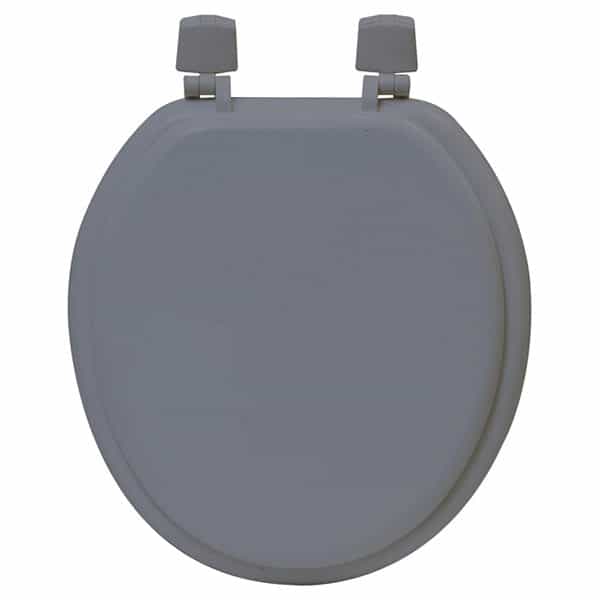 Round Molded Wood Toilet Seat Solid Color, Gray